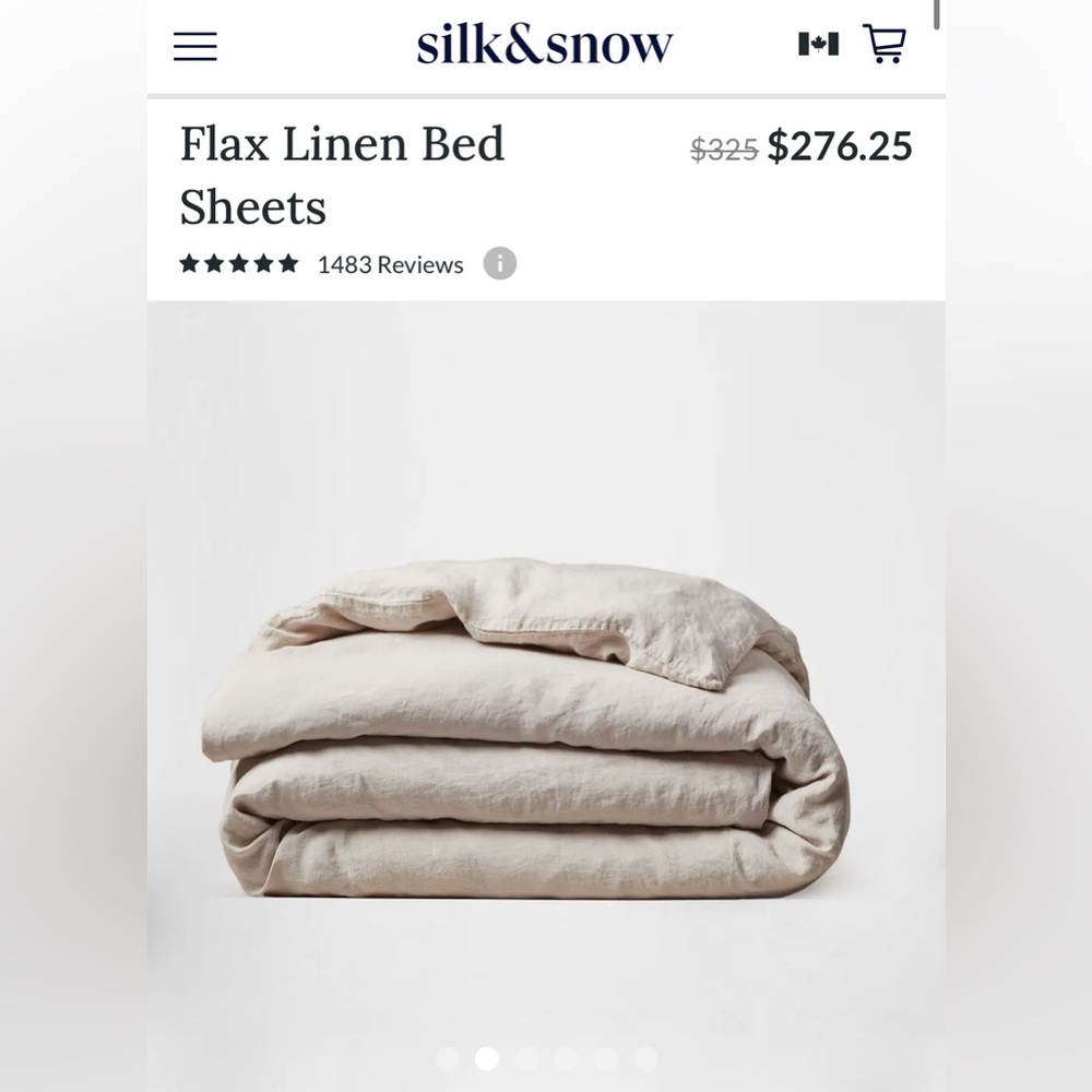 $312.16 Silk&Snow New! 100% Flax Linen Duvet Cover, Queen, Oat